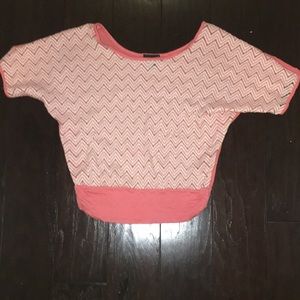 Pink and white flowy top